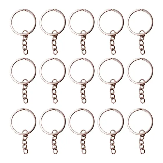 Argola Chaveiro Italiana Com Corrente 30Mm Em Ferro Com 200 Pecas - Niquel