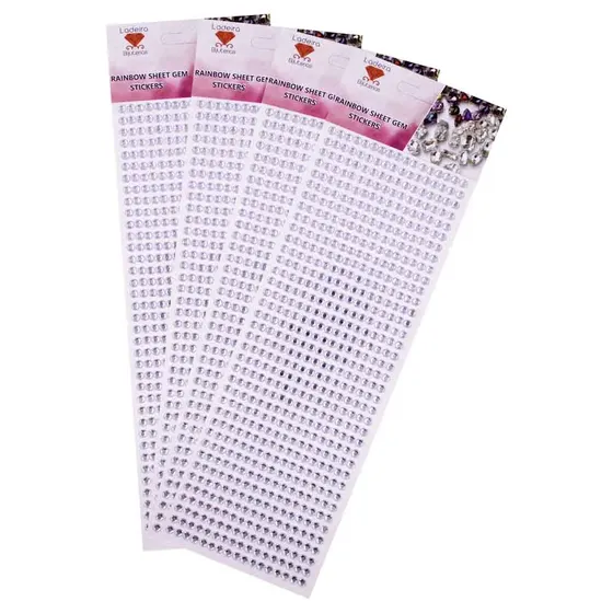 Cartela De Meia Perola 05Mm Em Acrilico Com 12 Cartelas - Cristal Transparente