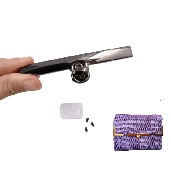 Fecho Retangular Para Bolsa 36X98Mm Em Ferro Unidade - Grafite