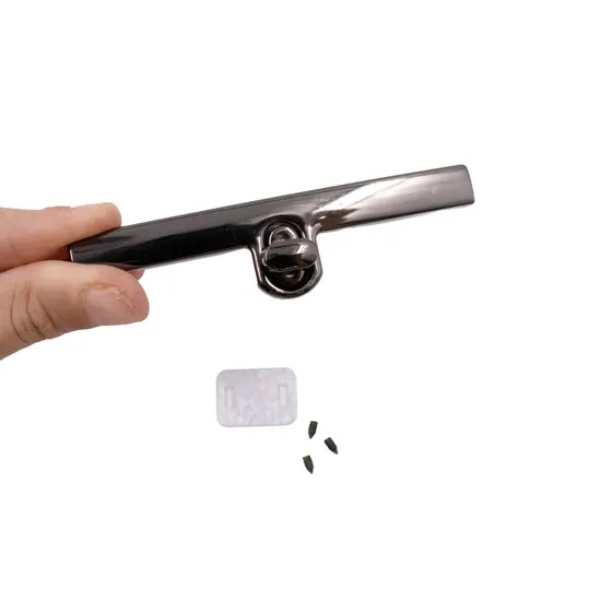 Fecho Retangular Para Bolsa 36X98Mm Em Ferro Unidade - Grafite