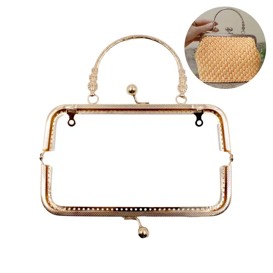 Fecho Da Vovo Retangular Com Alca 20X6.5Cm Em Ferro Unidade - Dourado