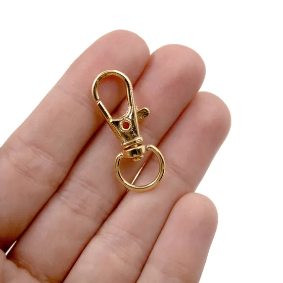 Fecho Mosquetao Base Arredondada 32Mm Em Zamak Cataforetico (25 Pc) - Dourado