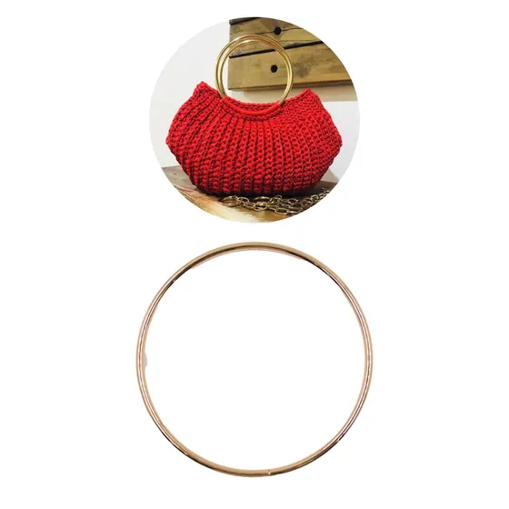 Alca Para Bolsa Redonda 11Cm Em Ferro (2 Pc) - Dourado