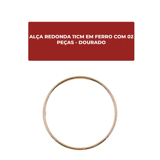 Alca Para Bolsa Redonda 11Cm Em Ferro (2 Pc) - Dourado