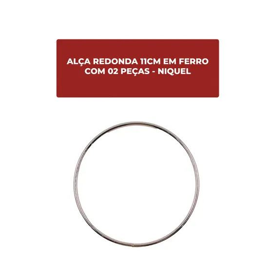 Alca Para Bolsa Redonda 11Cm Em Ferro (2 Pc) - Niquel