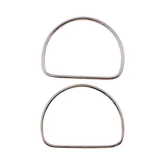 Alca Para Bolsa Meia Lua 11.7X9Cm Em Ferro (2 Pc) - Niquel