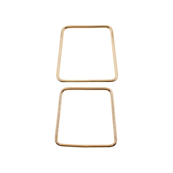 Alca Para Bolsa Retangular 12X13Cm Em Ferro (2 Pc) - Dourado