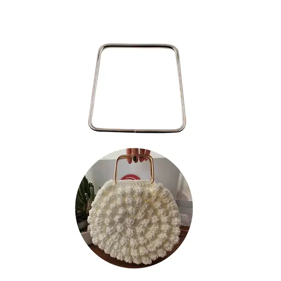 Alca Para Bolsa Retangular 12X13Cm Em Ferro (2 Pc) - Niquel
