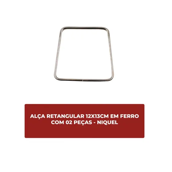 Alca Para Bolsa Retangular 12X13Cm Em Ferro (2 Pc) - Niquel