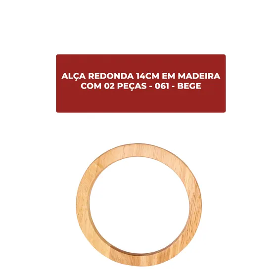 Alca Redonda 14Cm Em Madeira (2 Pc)
