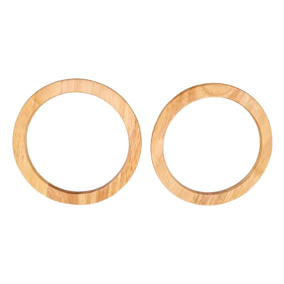 Alca Redonda 14Cm Em Madeira (2 Pc)