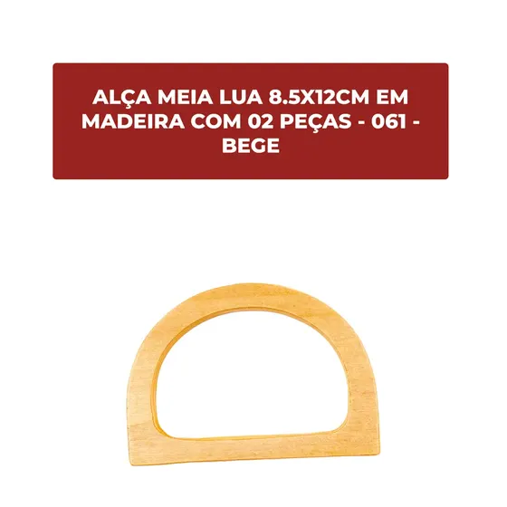 Alca Meia Lua 8.5X12Cm Em Madeira (2 Pc)