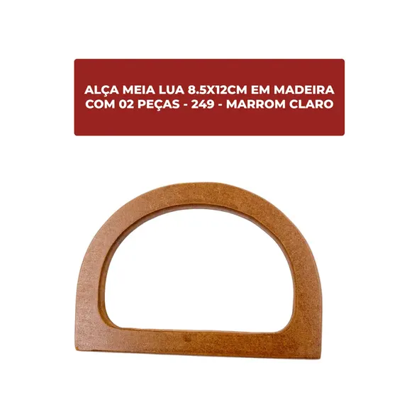 Alca Meia Lua 8.5X12Cm Em Madeira (2 Pc)