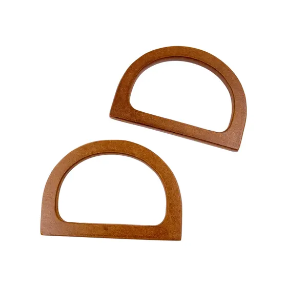 Alca Meia Lua 8.5X12Cm Em Madeira (2 Pc)