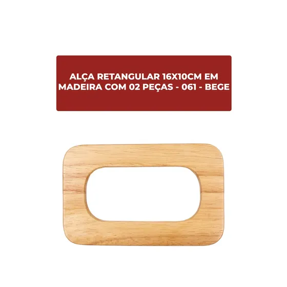Alca Retangular 16X10Cm Em Madeira (2 Pc)