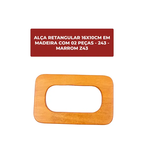 Alca Retangular 16X10Cm Em Madeira (2 Pc)