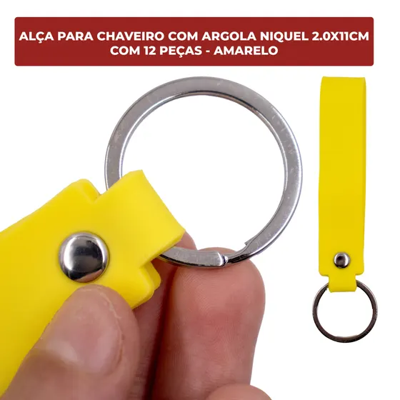 Alca Para Chaveiro Com Argola Niquel 2.0X11Cm (12 Pc) - Amarelo