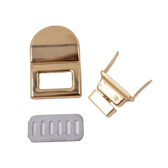 Fecho Torniquete Para Bolsa 35X24Mm Em Ferro (12 Pc) - Dourado