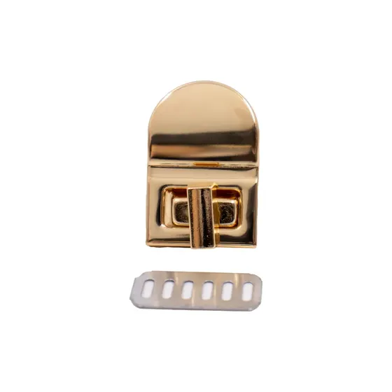 Fecho Torniquete Para Bolsa 35X24Mm Em Ferro (12 Pc) - Dourado