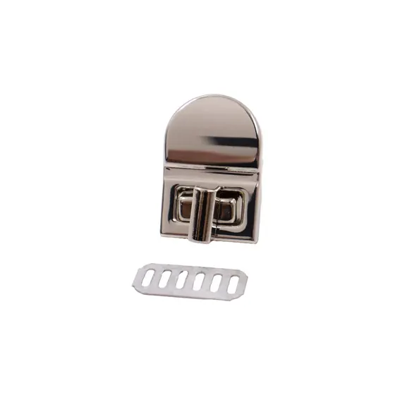 Fecho Torniquete Para Bolsa 35X24Mm Em Ferro (12 Pc) - Niquel