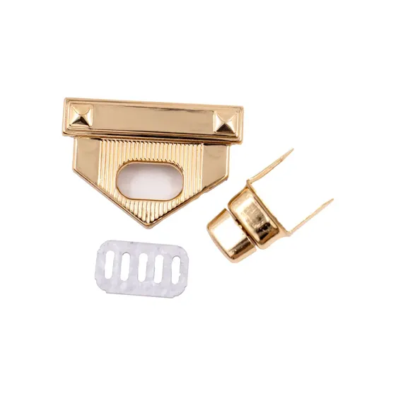 Fecho Torniquete Triangular Para Bolsa 44X31Mm Em Ferro (12 Pc) - Dourado