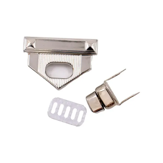 Fecho Torniquete Triangular Para Bolsa 44X31Mm Em Ferro (12 Pc) - Niquel