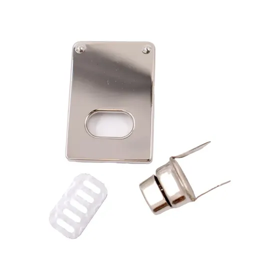 Fecho Torniquete Retangular Para Bolsa 44X30Mm Em Ferro (12 Pc) - Niquel