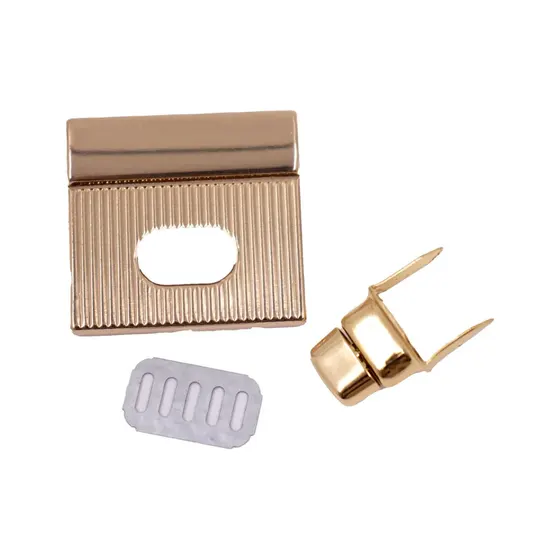 Fecho Torniquete Para Bolsa 40X37Mm Em Ferro (12 Pc) - Dourado