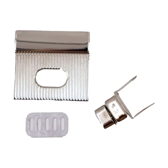 Fecho Torniquete Para Bolsa 40X37Mm Em Ferro (12 Pc) - Niquel
