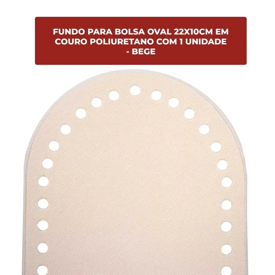 Fundo Para Bolsa Oval 22X10Cm Em Couro Pu Unidade