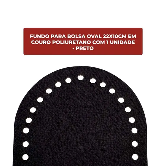Fundo Para Bolsa Oval 22X10Cm Em Couro Pu Unidade