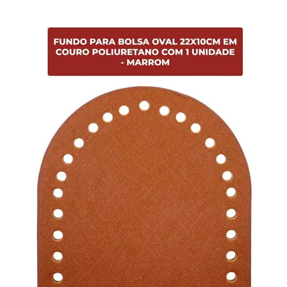 Fundo Para Bolsa Oval 22X10Cm Em Couro Pu Unidade