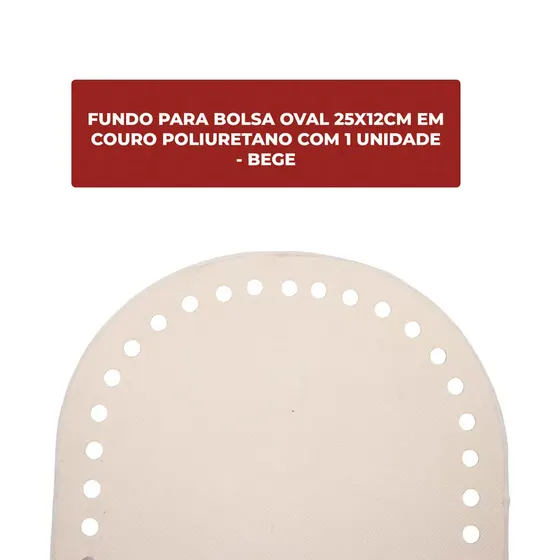 Fundo Para Bolsa Oval 25X12Cm Em Couro Pu Unidade