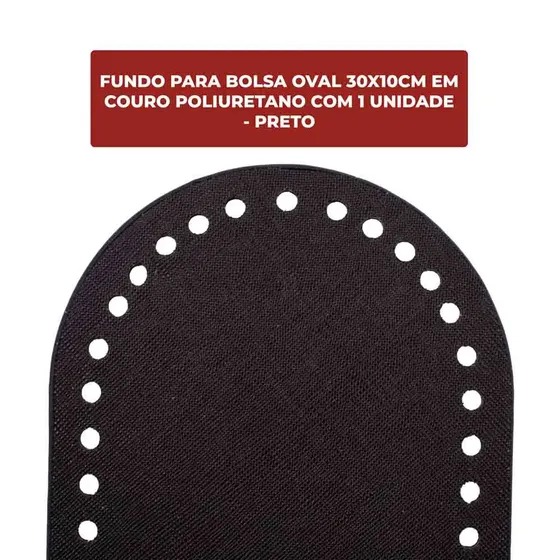 Fundo Para Bolsa Oval 30X10Cm Em Couro Pu Unidade