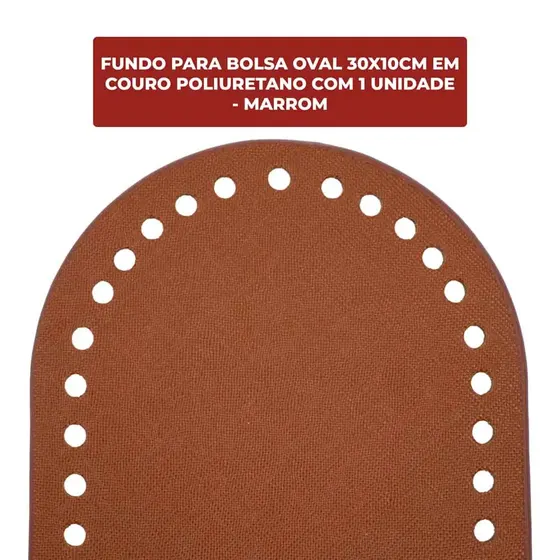 Fundo Para Bolsa Oval 30X10Cm Em Couro Pu Unidade