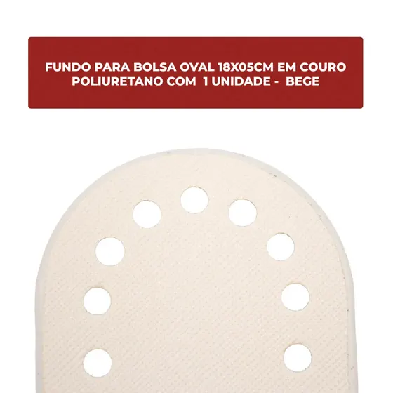 Fundo Para Bolsa Oval 18X05Cm Em Couro Pu Unidade