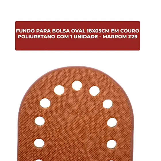 Fundo Para Bolsa Oval 18X05Cm Em Couro Pu Unidade