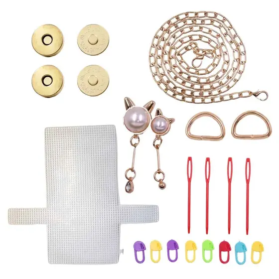 Kit Diy Bolsa Tela 17X18Cm Em Plastico Com Fecho Gato Unidade