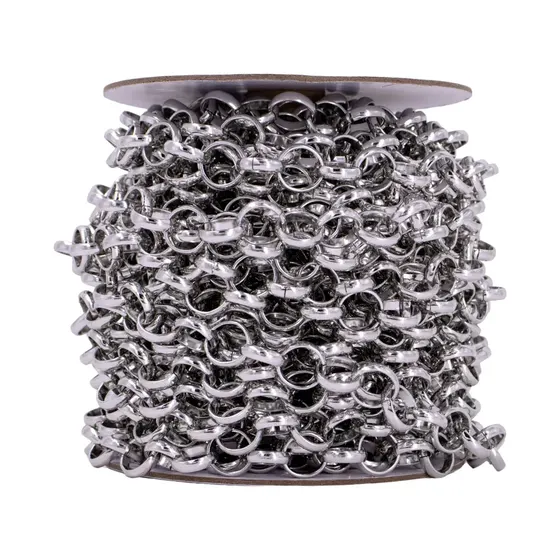 Corrente Elo Portugues 14Mm Em Aluminio Com 15 Metros - 074 Niquel