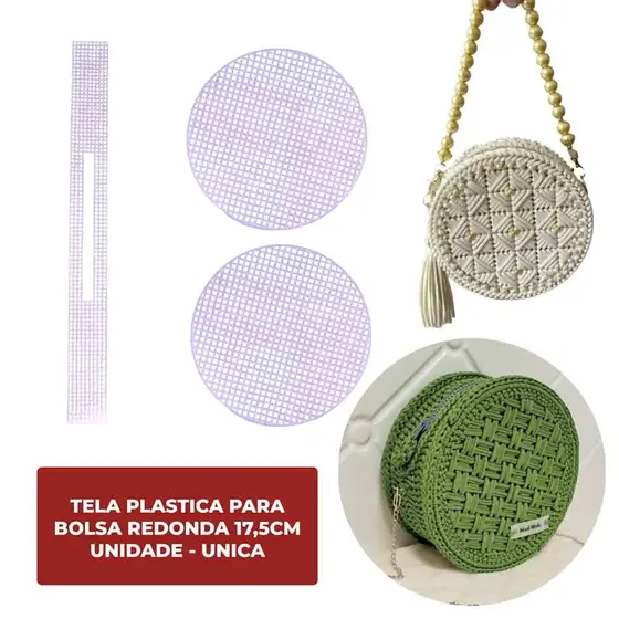 Tela Plastica Para Bolsa Redonda 17,5Cm Unidade