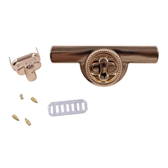Fecho Para Bolsa Retangular 83X35Mm Em Metal (10 Pc) - Dourado