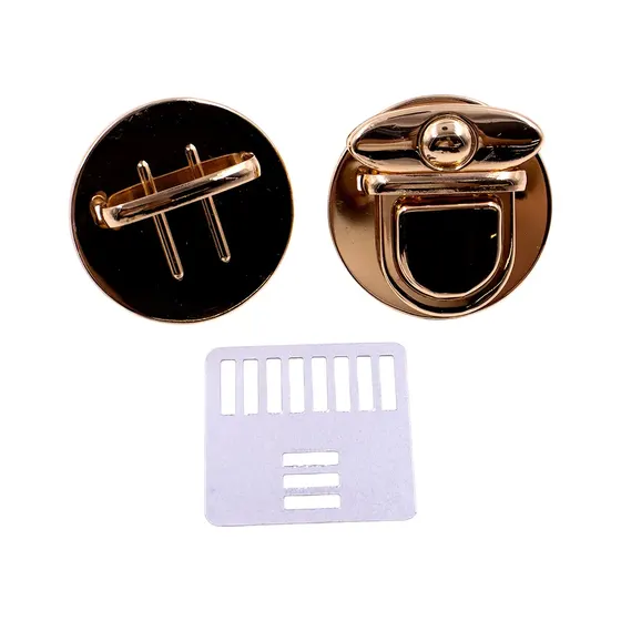 Fecho Para Bolsa Tic Tac 40X44Mm Em Metal 10 Pecas - Dourado