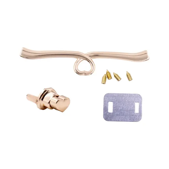 Fecho Para Bolsa Retangular Coracao 12.5Cmx2.2Cm Unidade - Dourado