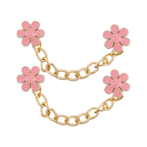 Pin Com Corrente Para Crocs Em Abs Com 50 Pecas - Modelo 3 - Dourado