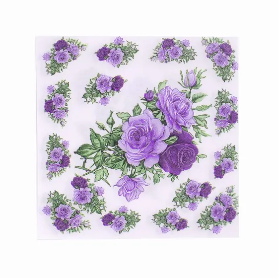 Guardanapos Decoupage 33X33Cm Flores Com 20 Unidades - Modelo 9