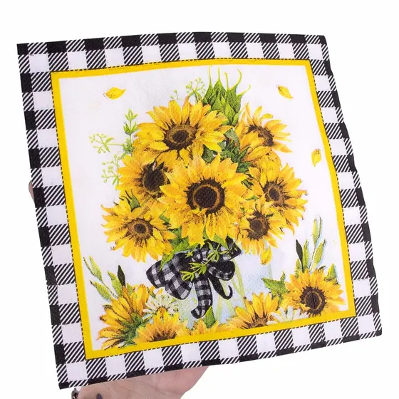 Guardanapos Decoupage 33X33Cm Flores Com 20 Unidades - Modelo 18