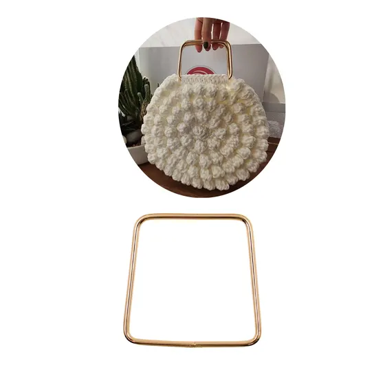 Alca Para Bolsa Retangular 09X09Cm Em Ferro (2 Pc) - Dourado