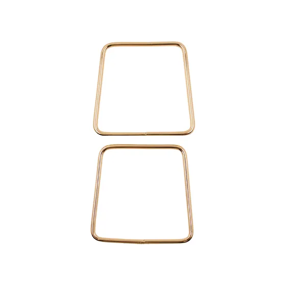 Alca Para Bolsa Retangular 09X09Cm Em Ferro (2 Pc) - Dourado