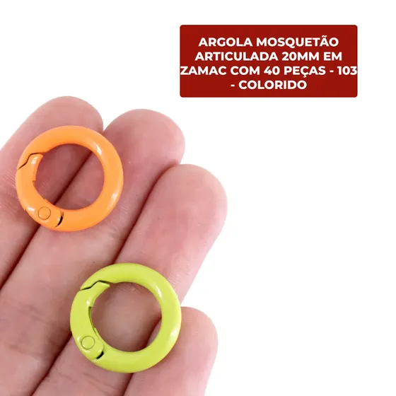 Argola Mosquetao Articulada 20Mm Em Zamac (40 Pc)