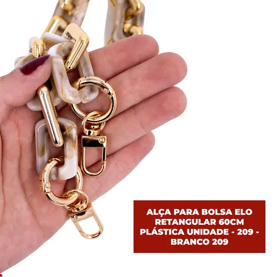 Alca Para Bolsa Elo Retangular 60Cm Plastica Unidade